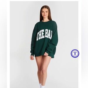 The Bar Varsity Sweatshirt Color Hunter Green Size Large